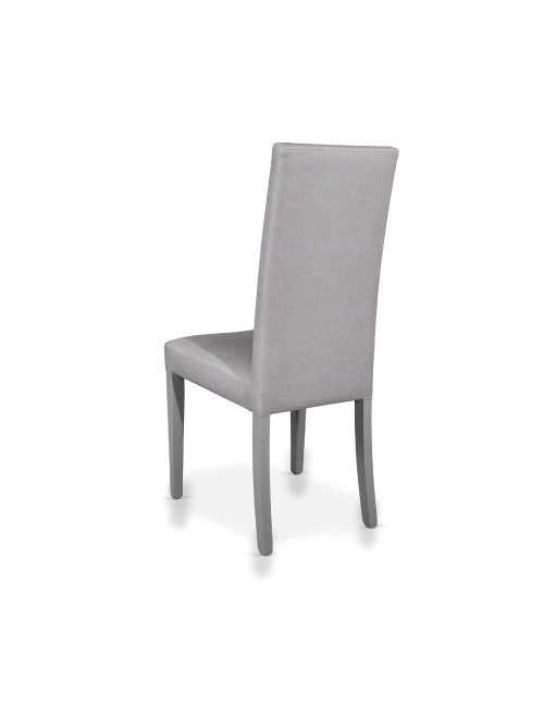 Sedia rivestita in tessuto grigio Nancy