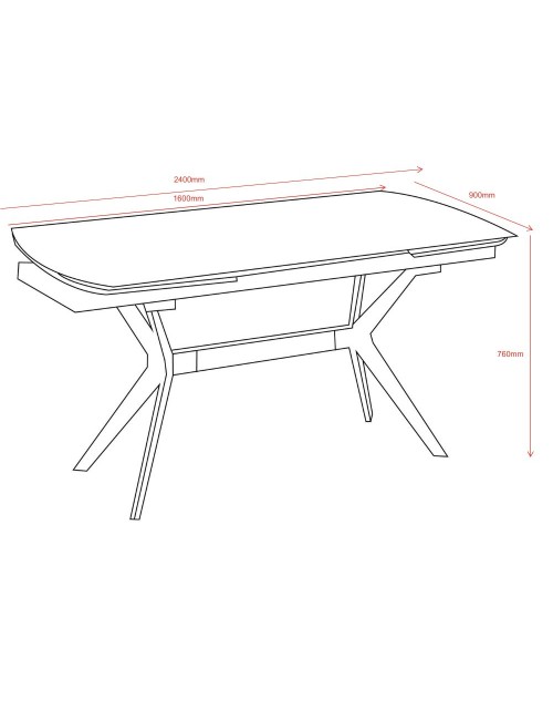 Tavolo allungabile piano ceramica effetto marmo bianco lucido Riley 160x90x76H