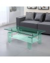 Tavolino con due ripiani in vetro Crystal 110x60x39h