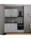 Cucina completa di elettrodomestici Asti 180 colore rovere grigio chiaro