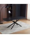 Tavolo girevole allungabile piano ceramica effetto marmo nero opaco Astrid 140x90x76H