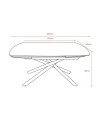 Tavolo girevole allungabile piano ceramica effetto marmo bianco lucido Astrid 140x90x76H