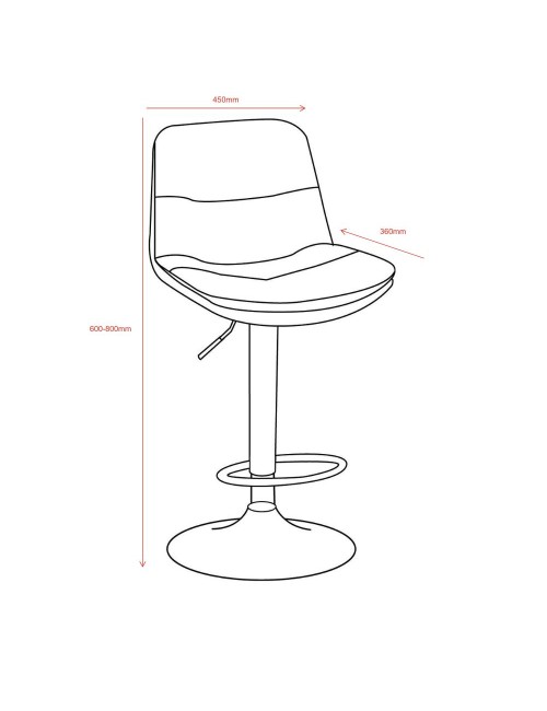 Sgabello ecopelle grigio Paco: stile e funzionalità per il tuo ambiente