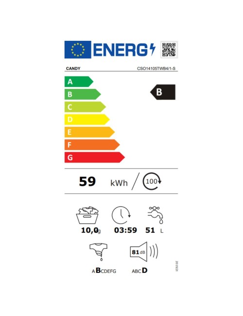 Lavatrice Candy CSO14105TWB41S Smart Pro 10 kg 1400 giri classe B