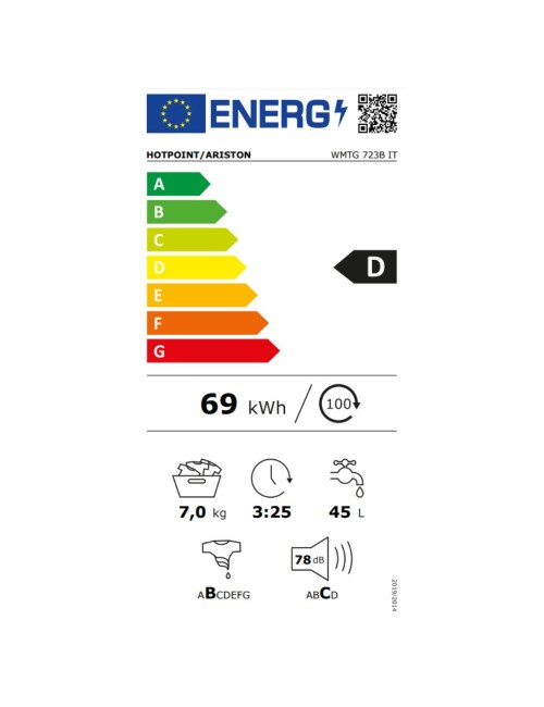 Lavatrice carica dall'alto Hotpoint Ariston WMTG723BIT 7kg 1200 giri classe D