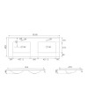Lavabo da appoggio 20331 doppia vasca ceramica bianco 121.5x47x18H