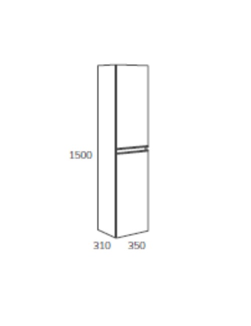 Colonna pensile sospesa bagno colore bianco laccato Londres 2 ante 35x31x150H