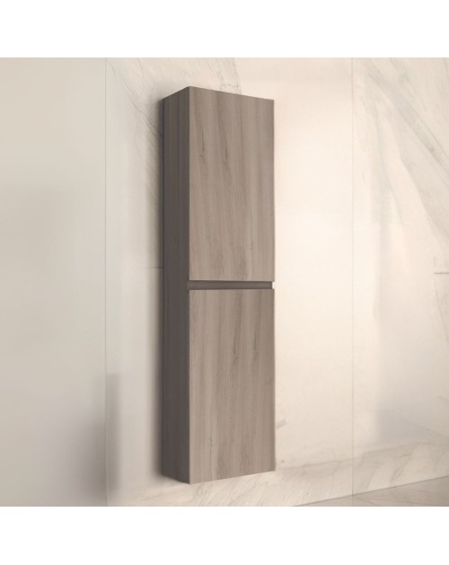 Colonna pensile sospesa bagno colore rovere grigio Londres 2 ante 35x31x150H
