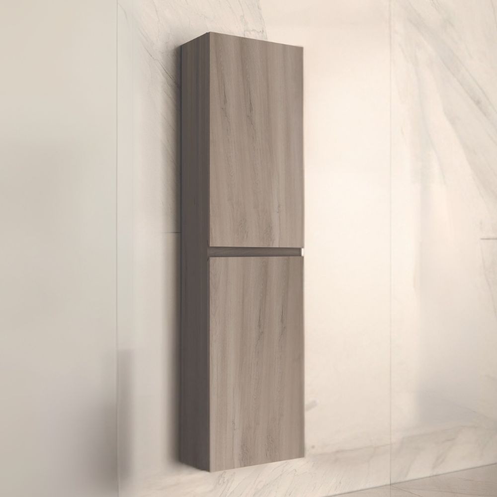 Colonna pensile sospesa bagno colore rovere grigio Londres 2 ante 35x31x150H