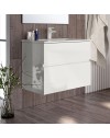 Mobile bagno sospeso bianco laccato Londres 2 cassetti 70x45x59H