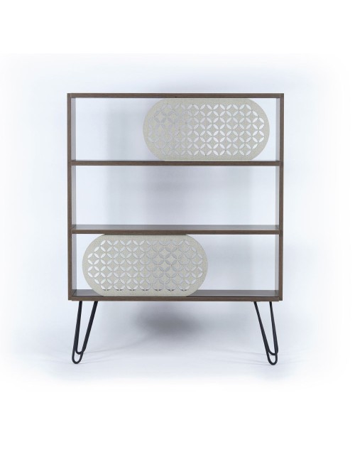 Libreria 3 Ripiani Illia 94x25x117 MT190511 Colore noce Nero Prezzo