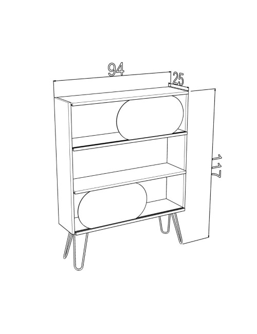Libreria 3 Ripiani Illia 94x25x117 MT190511 Colore noce Nero Prezzo