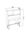 Libreria 3 ripiani Illia 94x25x117 MT190511 colore noce e gambe nere