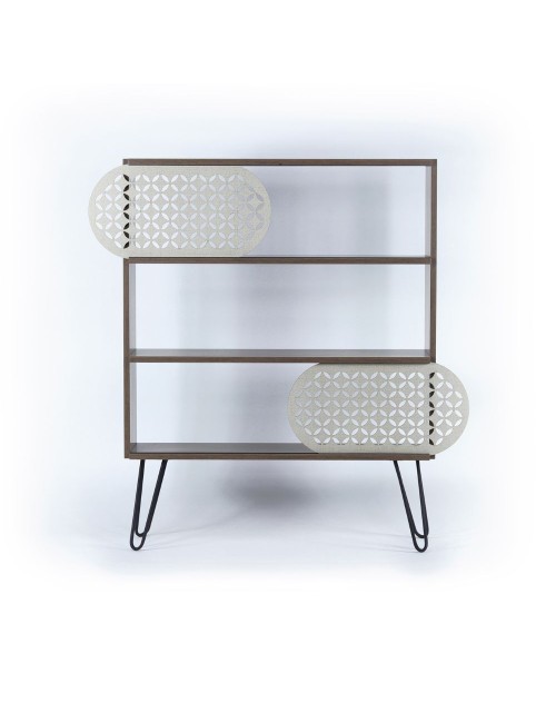 Libreria 3 Ripiani Illia 94x25x117 MT190511 Colore noce Nero Prezzo