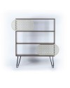 Libreria 3 ripiani Illia 94x25x117 MT190511 colore noce e gambe nere