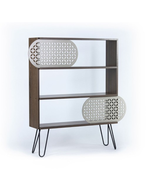 Libreria 3 Ripiani Illia 94x25x117 MT190511 Colore noce Nero Prezzo