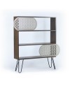 Libreria 3 ripiani Illia 94x25x117 MT190511 colore noce e gambe nere