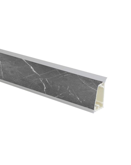 Alzatina becco di civetta in pvc effetto marmo grigio 500x2.5x3.9H