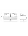 Divano Letto Ghide colore panna 217x86x95H:Comfort e Funzionalità