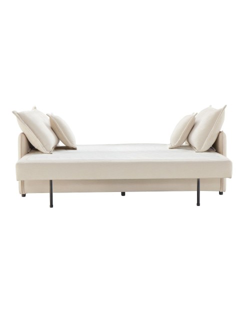 Divano Letto Ghide colore panna 217x86x95H:Comfort e Funzionalità
