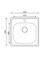 Lavello monovasca incasso monostampo N24435AS 50x50