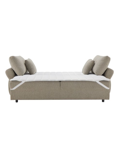 Divano Letto con topper Loki colore tortora 245x105x92H