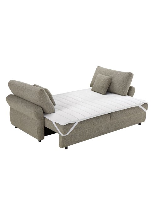 Divano Letto con topper Loki colore tortora 245x105x92H