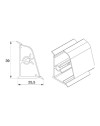 Alzatina becco di civetta in pvc noce vivaldi 500x2.5x3.9H