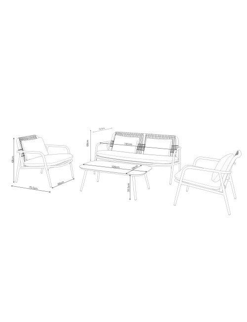 Salotto da esterno Marina beige – Raffinatezza e comfort