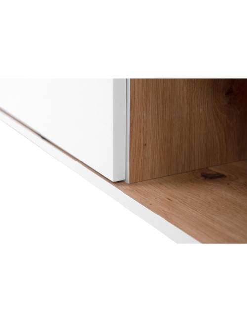 Madia 2 ante e 2 cassetti bianca con top rovere Linz01B 120x38x85H