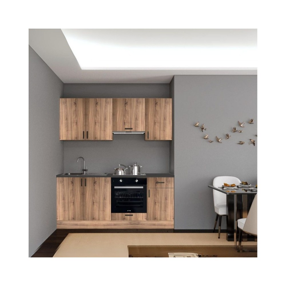 Cucina completa di elettrodomestici Taurus195 colore rovere