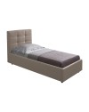 Letto singolo con contenitore Napoli ecopelle colore tortora