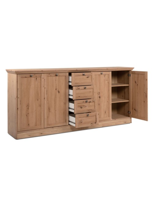 Madia 4 ante e 4 cassetti rovere anticato Timber51A 200x40x90H Il fascino del legno naturale nella tua casa