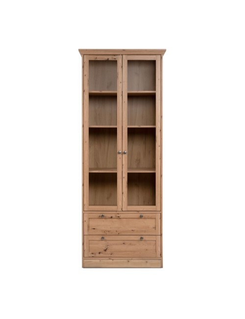 Vetrina 2 ante e 2 cassetti rovere anticato Timber52A 80x45x200H Il fascino del legno naturale nella tua casa