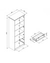 Vetrina 2 ante e 2 cassetti rovere anticato Timber52A 80x45x200H Il fascino del legno naturale nella tua casa