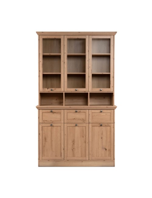 Credenza con vetrina Timber54A 120x40x200H Il fascino del legno naturale nella tua casa