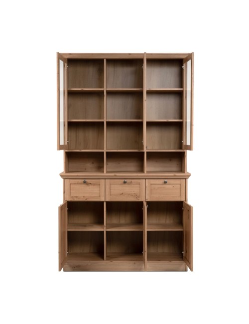 Credenza con vetrina Timber54A 120x40x200H Il fascino del legno naturale nella tua casa