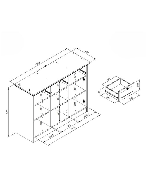 Credenza con vetrina Timber54A 120x40x200H Il fascino del legno naturale nella tua casa