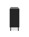 Madia moderna 3 ante e 4 cassetti nero con listelli rovere Monza 51C 160x40x90H