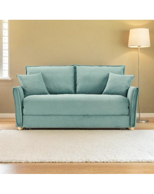 Divano Letto Cassie 3 posti tessuto verde acqua 176x93x97H: Stile, Comfort e Funzionalità