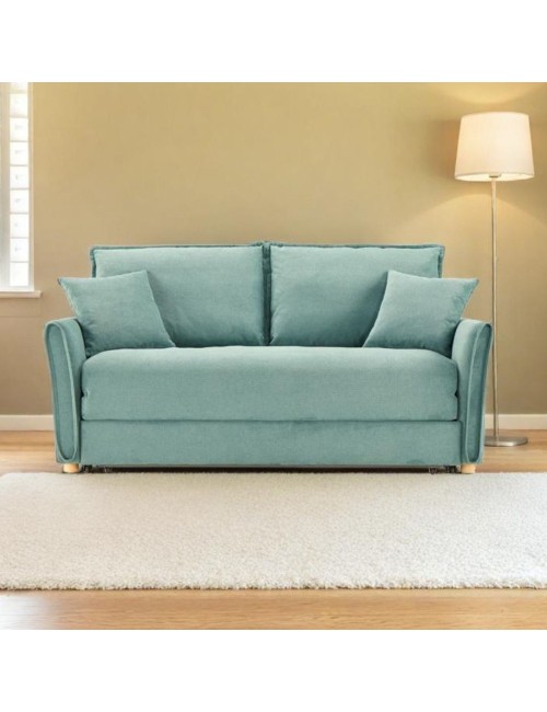 Divano Letto Cassie 3 posti tessuto verde acqua 176x93x97H: Stile, Comfort e Funzionalità