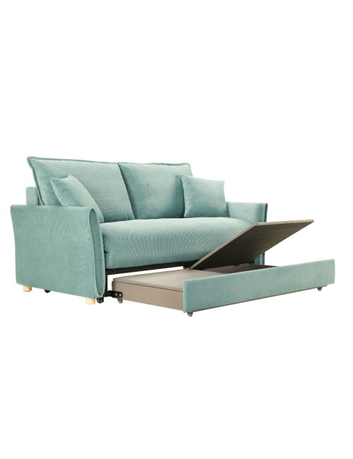 Divano Letto Cassie 3 posti tessuto verde acqua 176x93x97H: Stile, Comfort e Funzionalità