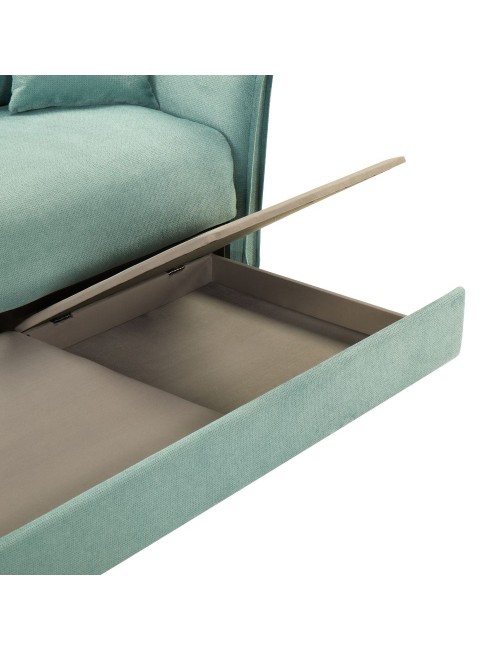 Divano Letto Cassie 3 posti tessuto verde acqua 176x93x97H: Stile, Comfort e Funzionalità