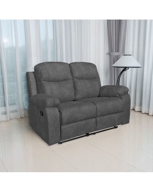 Divano Chicago 2 posti reclinabile colore grigio scuro 154x90x100H