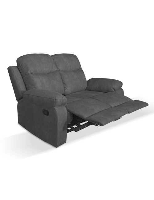 Divano Chicago 2 posti reclinabile colore grigio scuro 154x90x100H