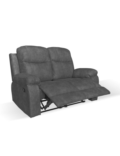 Divano Chicago 2 posti reclinabile colore grigio scuro 154x90x100H