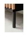 Madia moderna 2 ante e 4 cassetti nero con listelli rovere Monza01B 118x40x90H