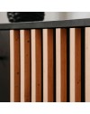 Madia moderna 2 ante e 4 cassetti nero con listelli rovere Monza01B 118x40x90H