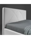 Letto matrimoniale contenitore ecopelle bianco Fiore 185x210x108H