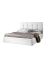 Letto matrimoniale contenitore ecopelle bianco Prima 174x208x107H